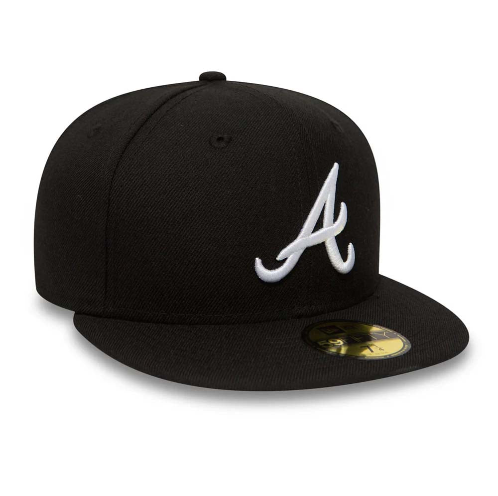 ATLANTA BRAVES ESSENTIAL BLACK 59FIFTY CAP