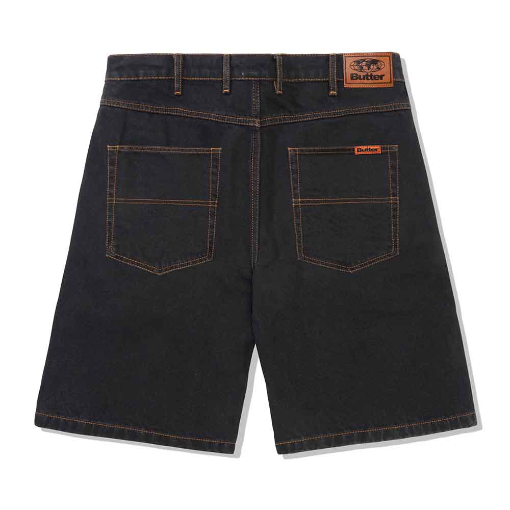 BAGGY DENIM SHORTS WASHED BLACK