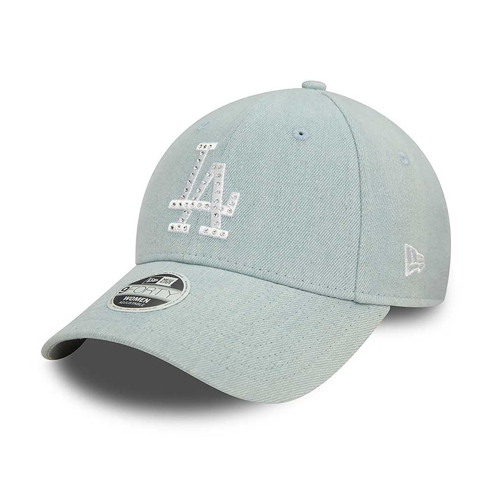 LA DODGERS WOMENS DIAMANTE DENIM LIGHT BLUE 9FORTY CAP