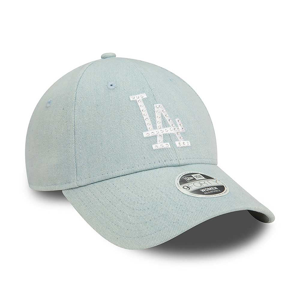 LA DODGERS WOMENS DIAMANTE DENIM LIGHT BLUE 9FORTY CAP