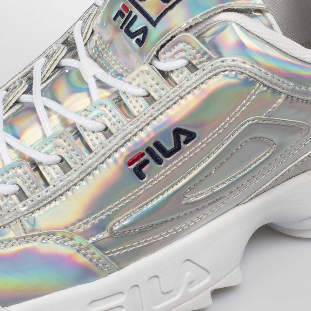 Fila disruptor m hot sale low silver